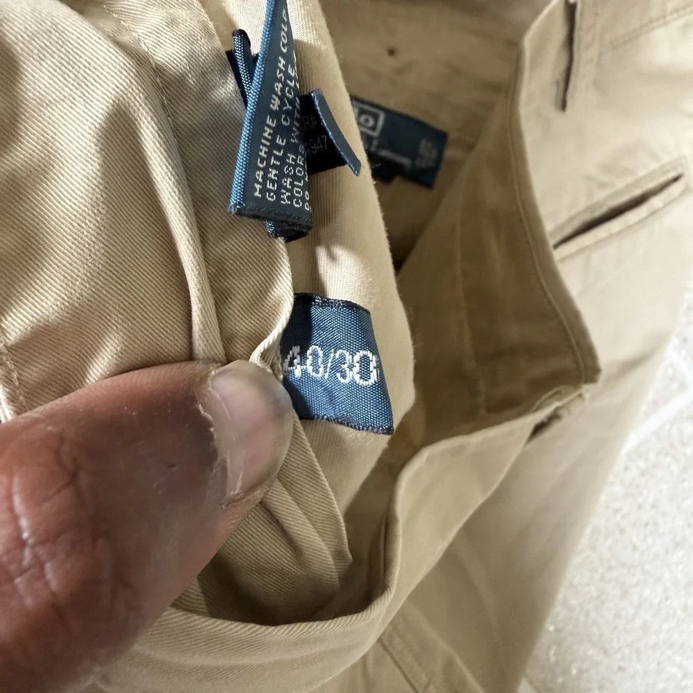 VTG Polo Ralph Lauren Chino Pants Mens 40x30 Khaki Suffield Straight Pony Preppy